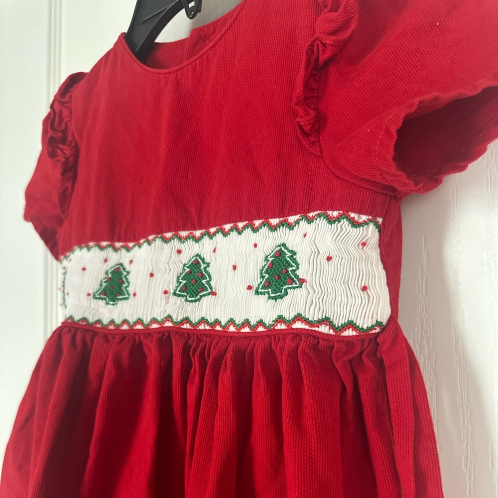 Edgehill Collection Vibrant Red Dress Christmas Smock Corduroy